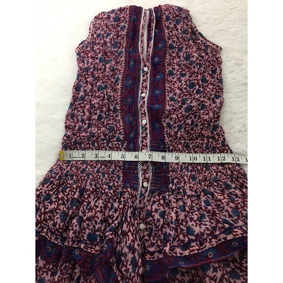 Poupette St. Barth Mini Dress Honey  Bohemian Pink Lotus Flower Print Size XS - Picture 4 of 12